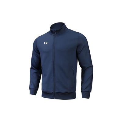 Solid Color Stand Collar Zip Sports Knit Jacket Men Jackets Academy-Blue 22500409-408