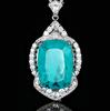 Autumn And Winter Jewelry Copper Bottom Gold-Plated Simulation Emerald Square Diamond Luxury Pendant Necklace Stone 20 * 28