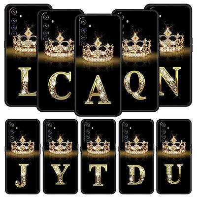 Diamond Crown Litera A pentru Realme GT Neo 2 3 3T Husa de telefon pentru Realme 10 9 8 5G 7 6 GT2 Pro Plus 9i 8i C21 C11 C25 C35 Husa
