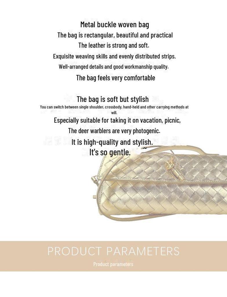 Handgewebte Baguette-Umhängetasche für den Frühling 2024 – europäischer und amerikanischer Modestil