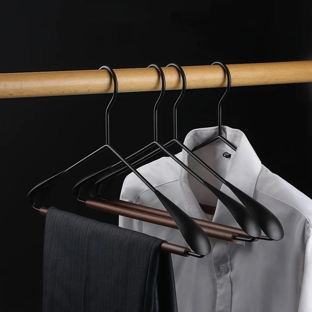 3 Stück Vintage Buchenholz Kleiderbügel Verdickter Anti-Rutsch-Kleiderbügel Langlebiger Spurloser Kleiderbügel Hotelgebrauch