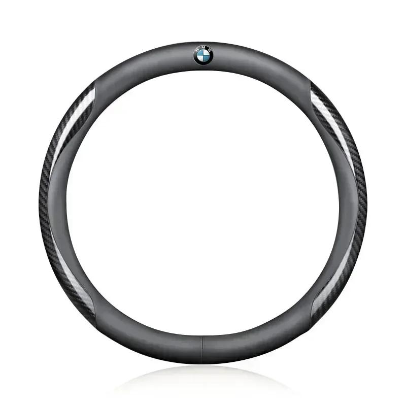 Leather Carbon Fiber Car Steering Wheel Cover Car Goods For BMW X5 X1 X3 X6 1 3 5 6 7 GT Series E84 E83 E70 F15 E71 F16 E87 F20