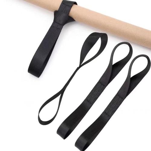 

Set of 4 Tie-Down Straps with Soft Loops for Cargo Securing, Packaging, Bicycles, Motorcycles, Anti-Tip, Multi-Purpose Tools, and Transport (Black)