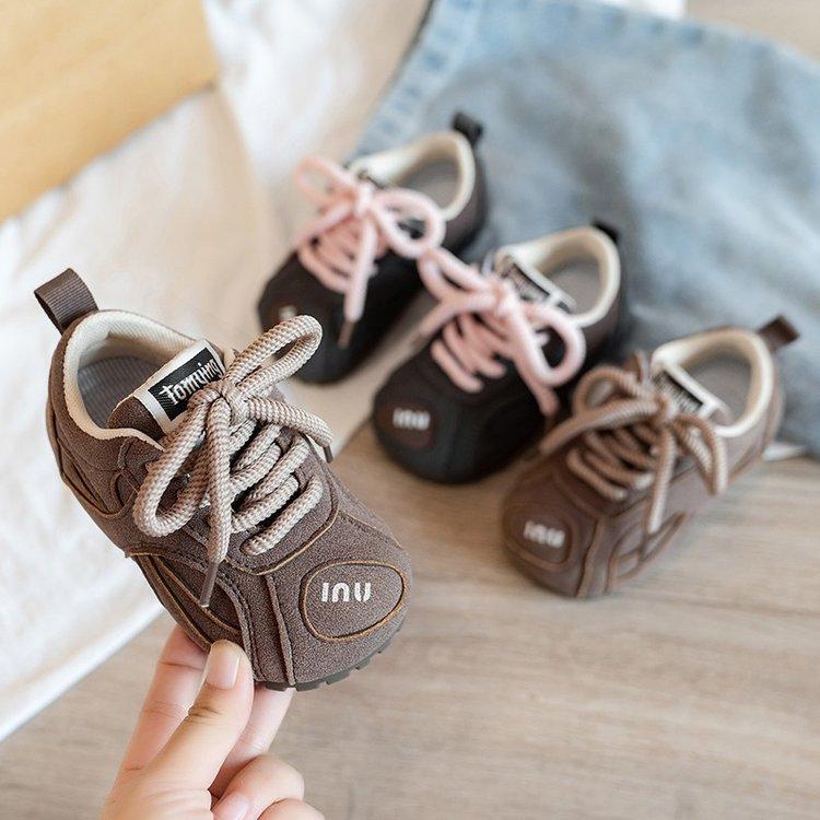 Children's Ugly Cute Sneakers 2025 Spring and Autumn New Boys Soft-soled Single Shoes Girls German Training Shoes Baby Forrest Gump Shoes Tide