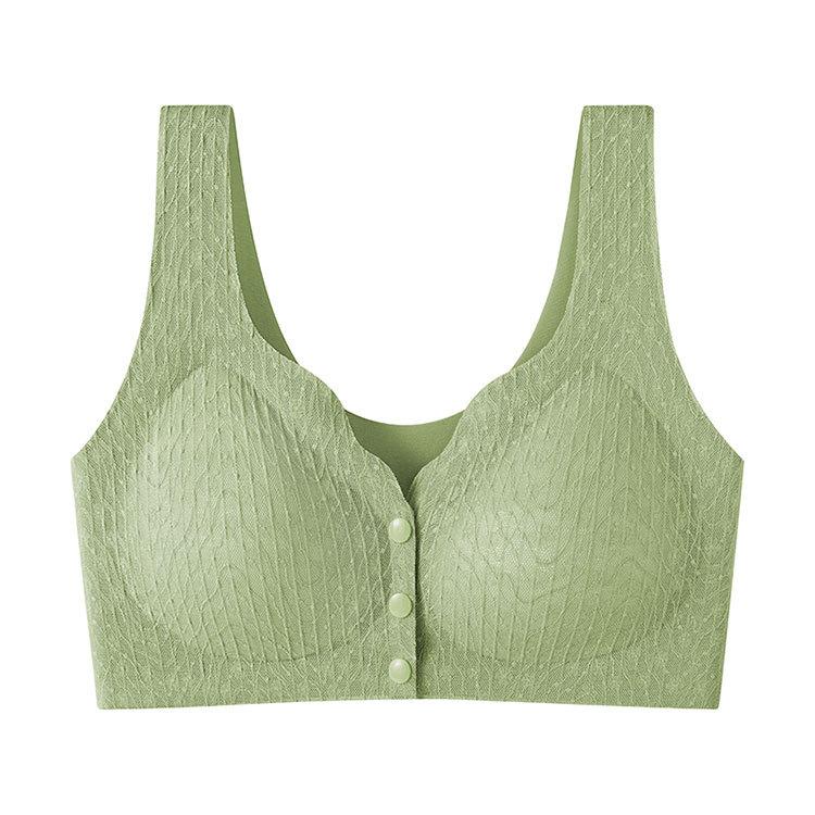 Lace Front Buckle Middle-aged and Elderly Mother Model Fat M Thin Without Steel Ring Breastfeeding Vest Bra