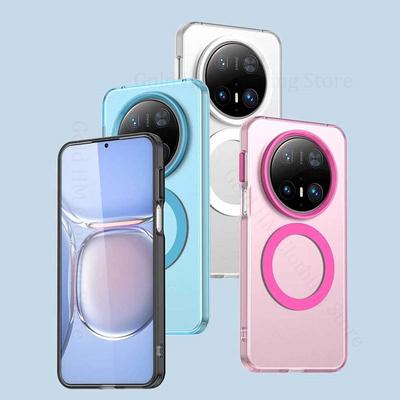 Para Magsafe Magnetic Matte Shockproof Case para Huawei Mate 70 Pro Candy Color Froste Magsafe Capa para HUAWEI Mate60 Pro Plus Capa de carregador sem fio