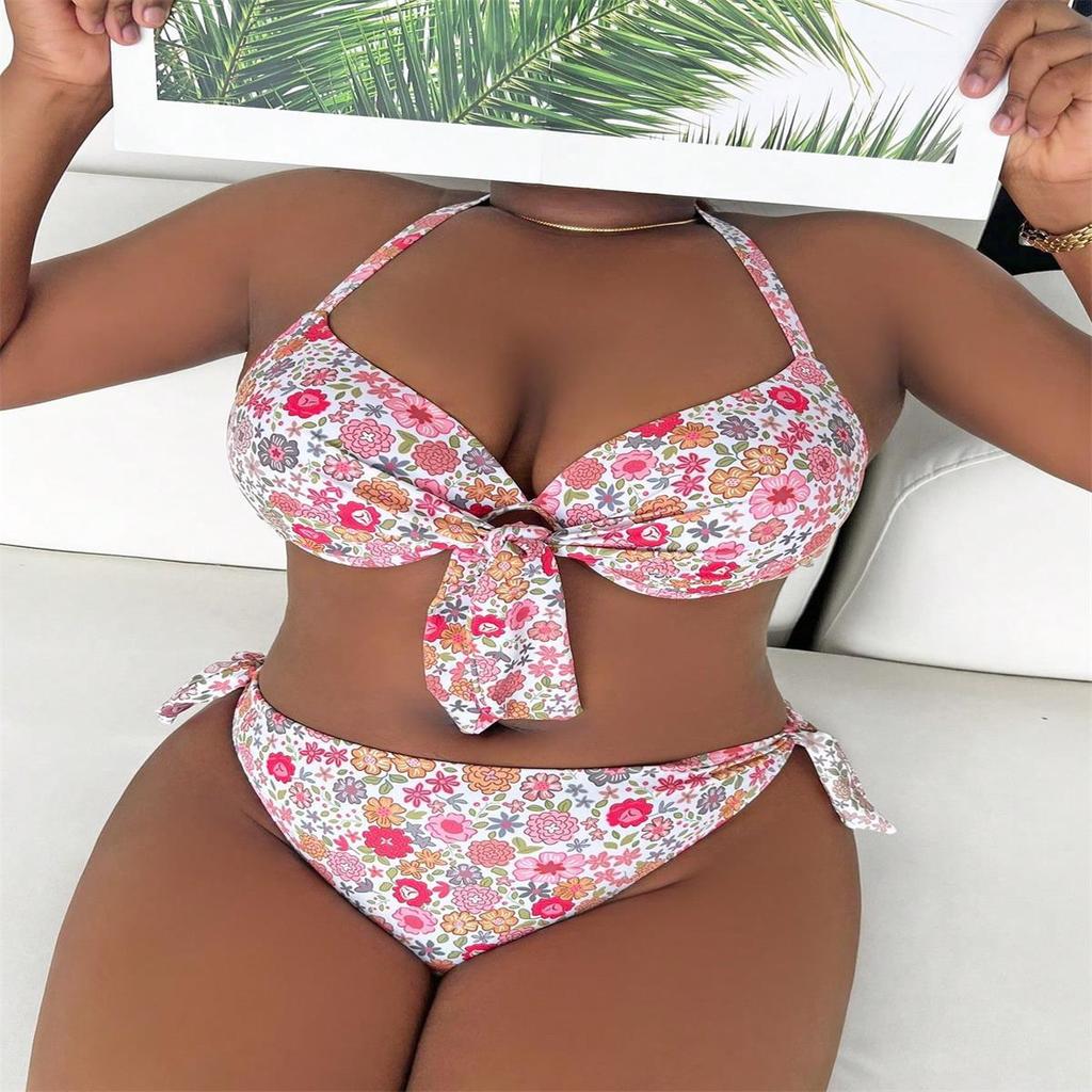 2026 Bedruckter sexy Träger-Bikini-Badeanzug in Übergröße für Damen