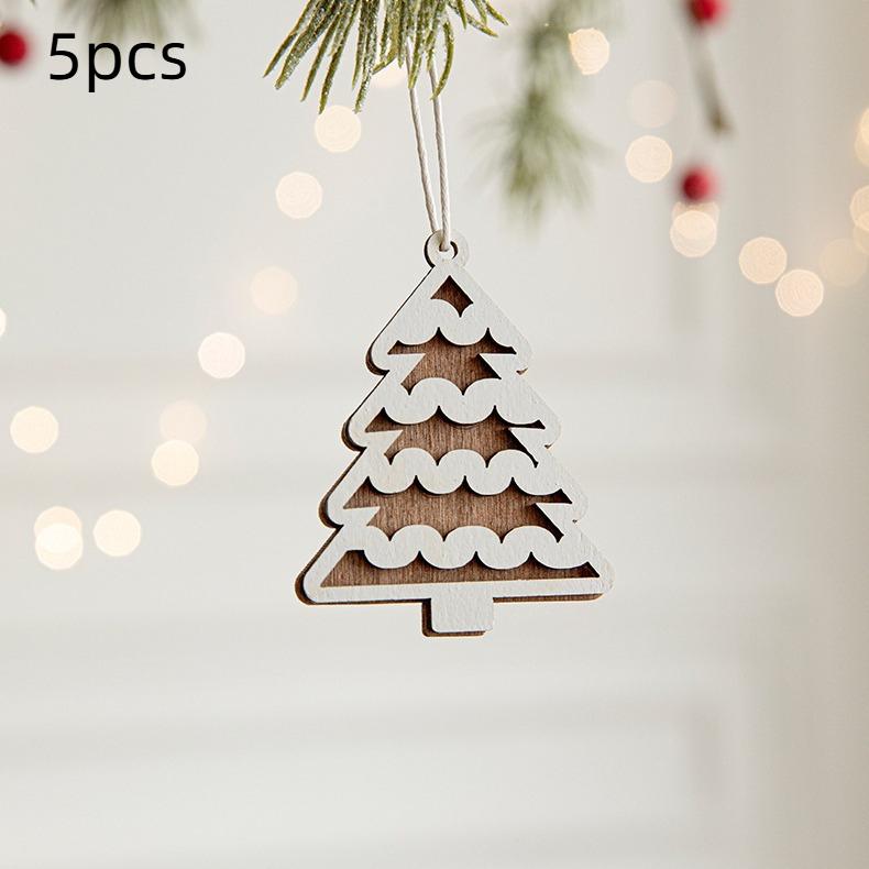 

Nordic Carved Cottage Christmas Ornaments 5/10Pcs Set DIY Window Decorations Christmas Tree Pendant Festive Home Accents