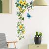 Yellow Flower Blue Butterfly Bird Wall Stickers Cute Refrigerator Window Cupboard Home Room Decorations DIY Decals Art Mural
