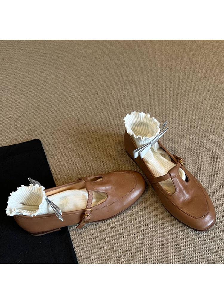 Soft Leather Version~ Age-reducing Girl Pink Small Leather Shoes 2025 Spring New One-button Mary Jane Shoes Low-heeled Single Shoes