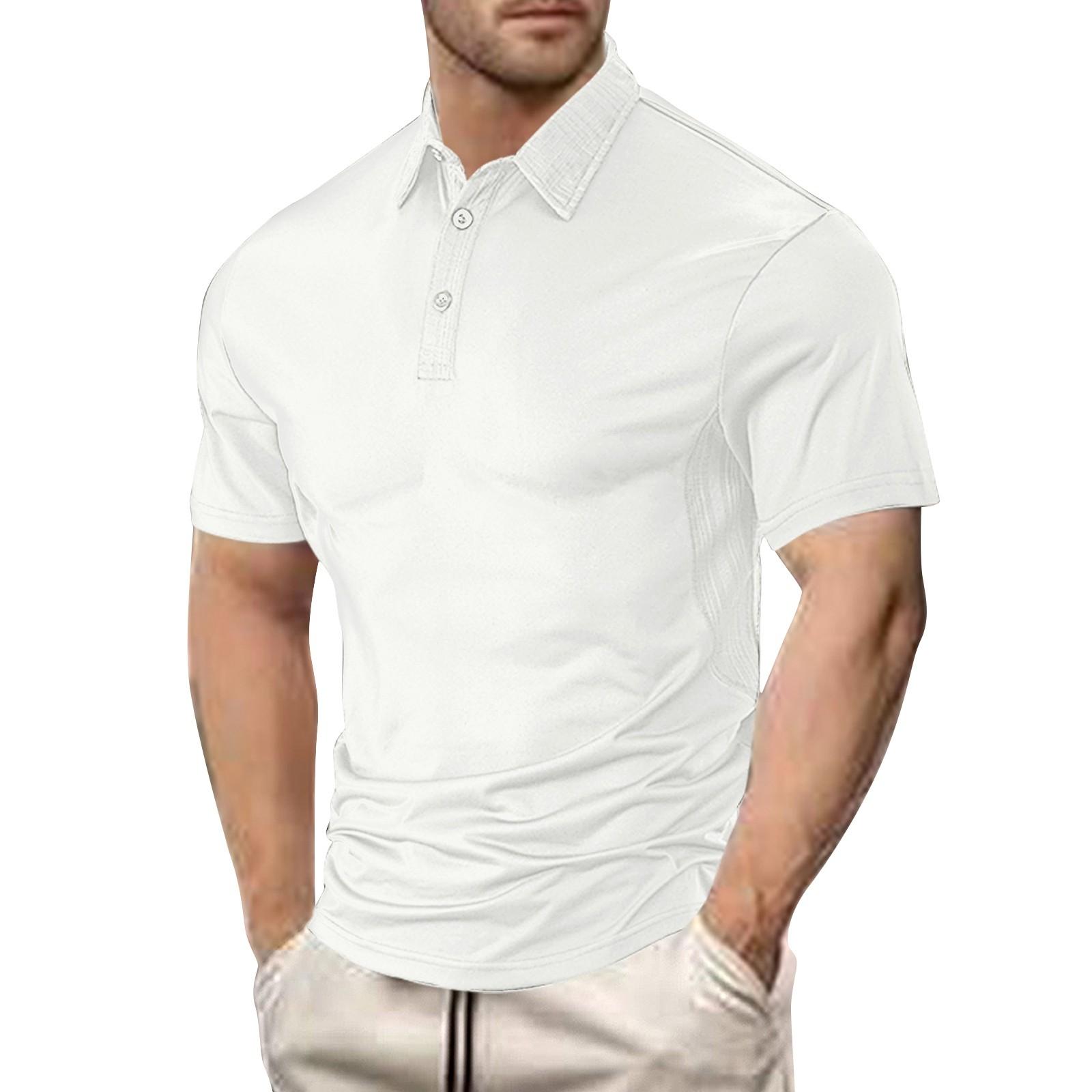 

Мужская летняя однотонная рубашка с коротким рукавом на пуговицах, мужская повседневная модная рубашка XL белый