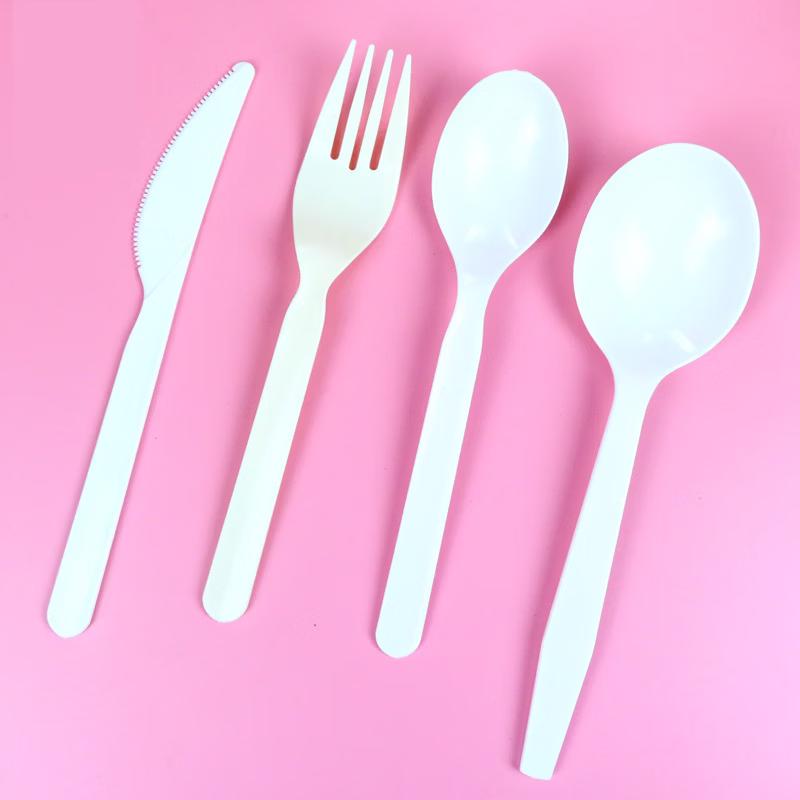 OIMG Disposable Transparent Fork and Spoon Set