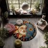 Sun & Moon Pattern Round rug,Carpet Rug for Living Room Bedroom Playroom ,Non-slip Floor Mat,Holiday Gifts and Birthday Gifts.