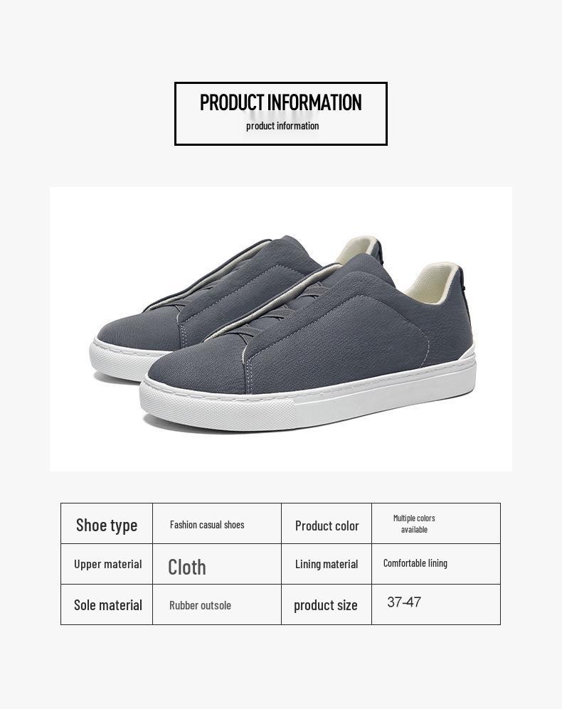 Nuove Scarpe in Tela Senza Lacci Taglie Forti: Sneakers Sportive Casual alla Moda in Stile Europeo per Uomo