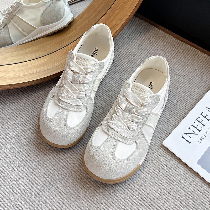 

Board shoes soft-soled single shoes flat-soled color matching soft leather little white shoes women s breathable spring and summer versatile lace-up y 40