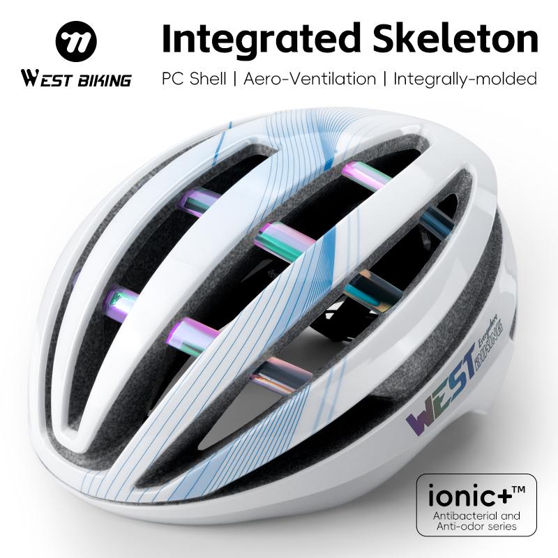 WEST BIKING CE Certified Cycling Helmet Ultralight Integrated Molding Pro Road Bike Helmet Unisex Adjustable Bicycle Safety Cap