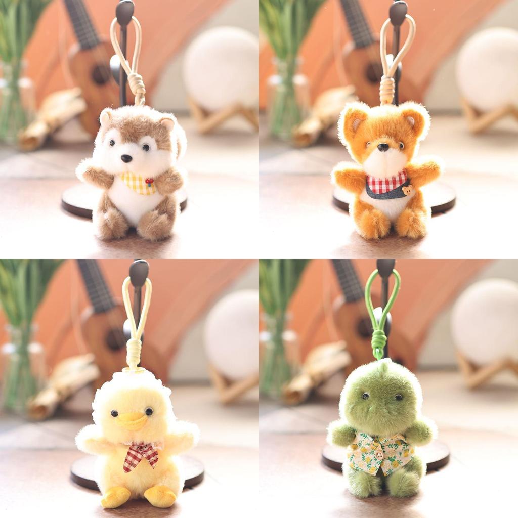 Cute Animal Plush Toy Keychain With Short Plush For Bag Decoration