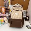 Schoolbag, a piece of junior high school girls plaid contrasting colors, high value, juvenile sense, students, large capacity, high school students 