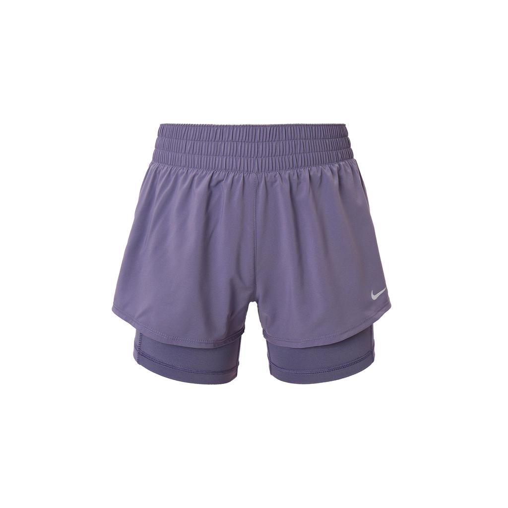 Nike Dri-Fit One Mid-Rise 2-In-1 Quick-Dry Casual Sports Shorts Women Bottoms Dawn-Deep-Purple DX6013-509