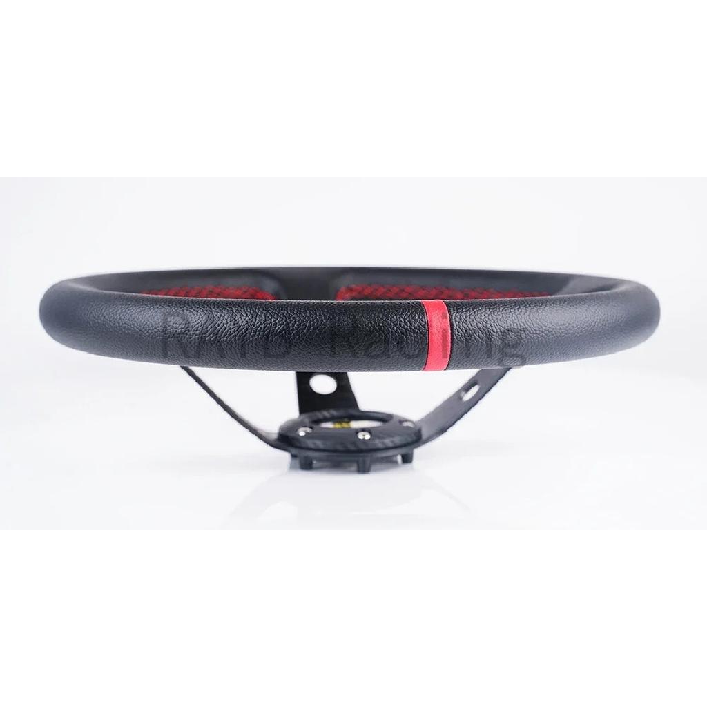 Universal 14 Inch 350mm Suede/PVC/PU Car Aluminum Racing Steering Wheels Deep Corn Drifting Sport Auto Steering Wheel With Logo