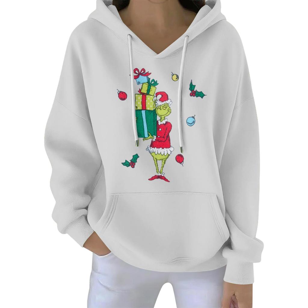 Women's Christmas  Hoodie Funny Cute Christmas Holiday Sweatshirt Pullover