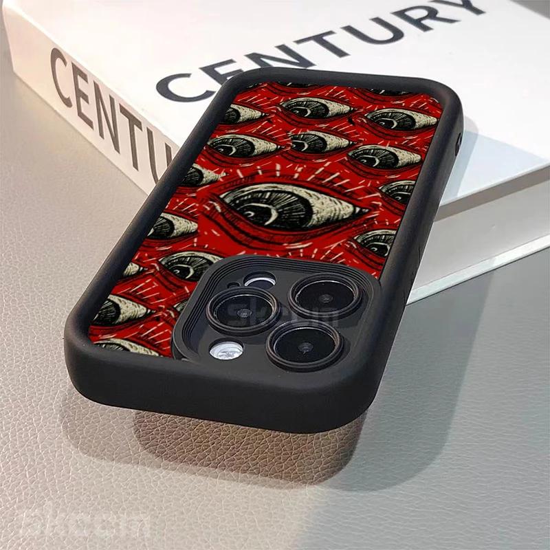 Trendy Spooky Scary Red Eye Soft TPU Phone Case For IPhone 17 Air 16 15 Pro Max 14 13 12 11 Plus Shockproof Bumper Durable Cover