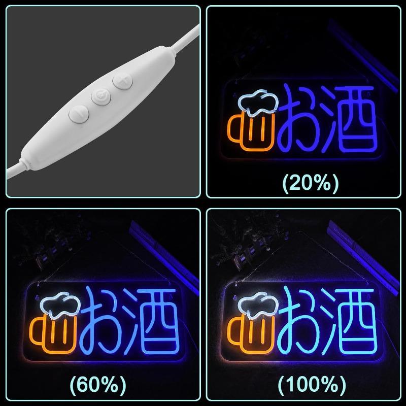 Japanese Izakaya Beer Bar Neon LED for Business Wall Decoration with Dimmable Bar Club Party Restaurant Izakaya Japanese USB