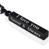 Always And Forever Necklace For Couples Stainless Steel I Love You Engraved Matching Relationship Couples Necklaces For Boyfriend And Girlfriend Him A