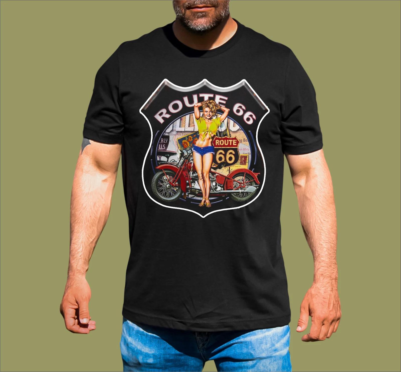 VINTAGE MOTORCYCLE ROUTE 66 T-SHIRT M