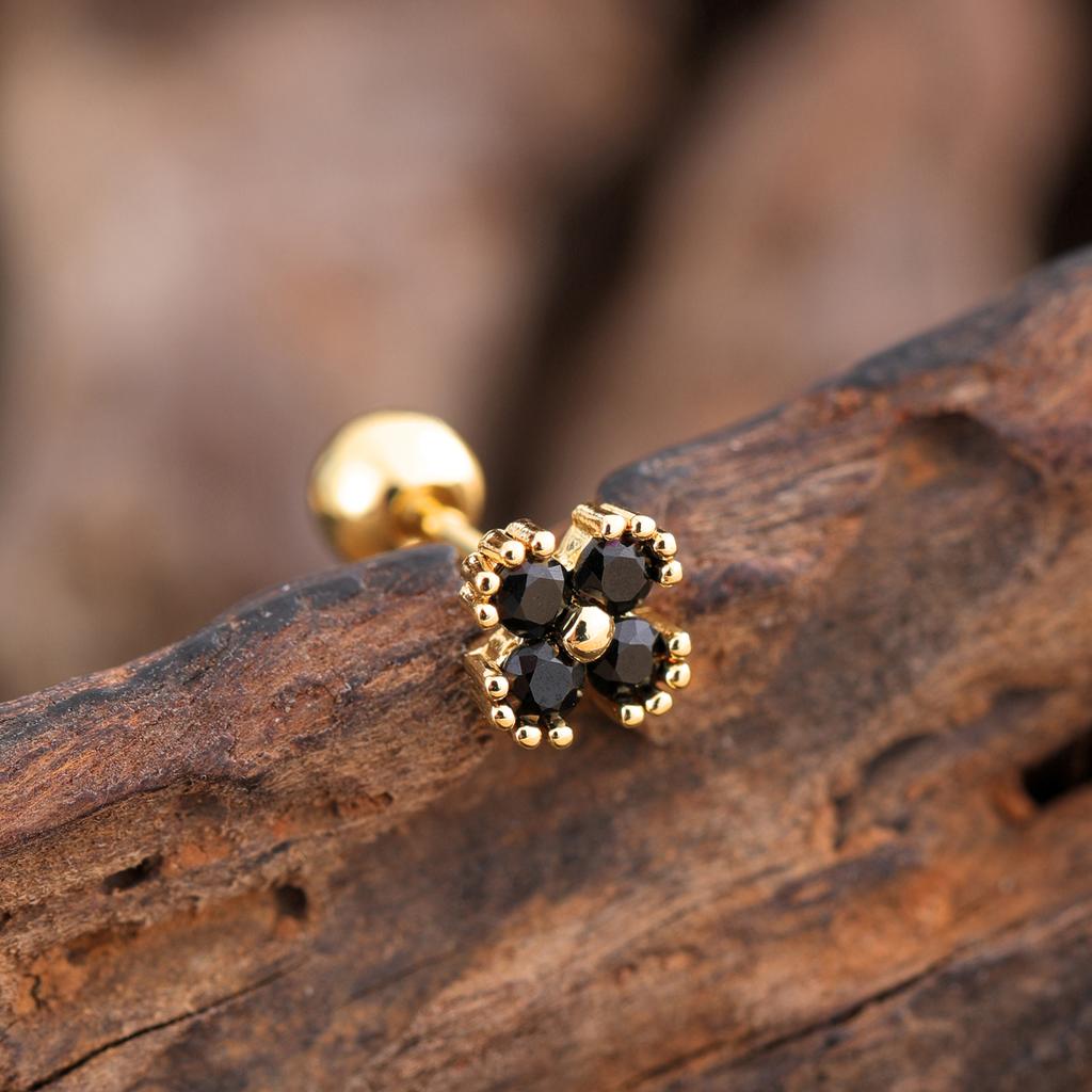 10Pcs/Set 20G Gold Cartilage Earring CZ Tragus Earring Bear Spider Design Helix Stud Rings Conch Ear 316L Steel Piercing Jewelry