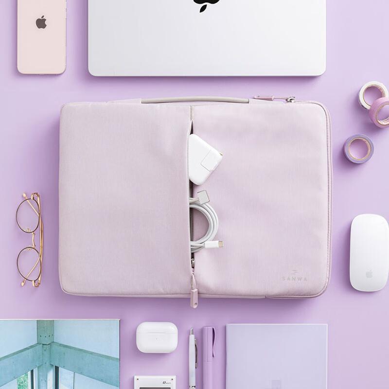 SANWA SUPPLY Laptop Sleeve, Lenovo Apple Pro Storage Case Protective Cover, Lavender Purple 13.3 Inch