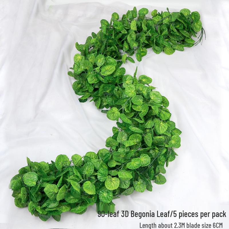 Rattan Faux Green Leaves & Vines - Decorative Plastic Flower Vines for Water Pipes & Air Conditioning Cover