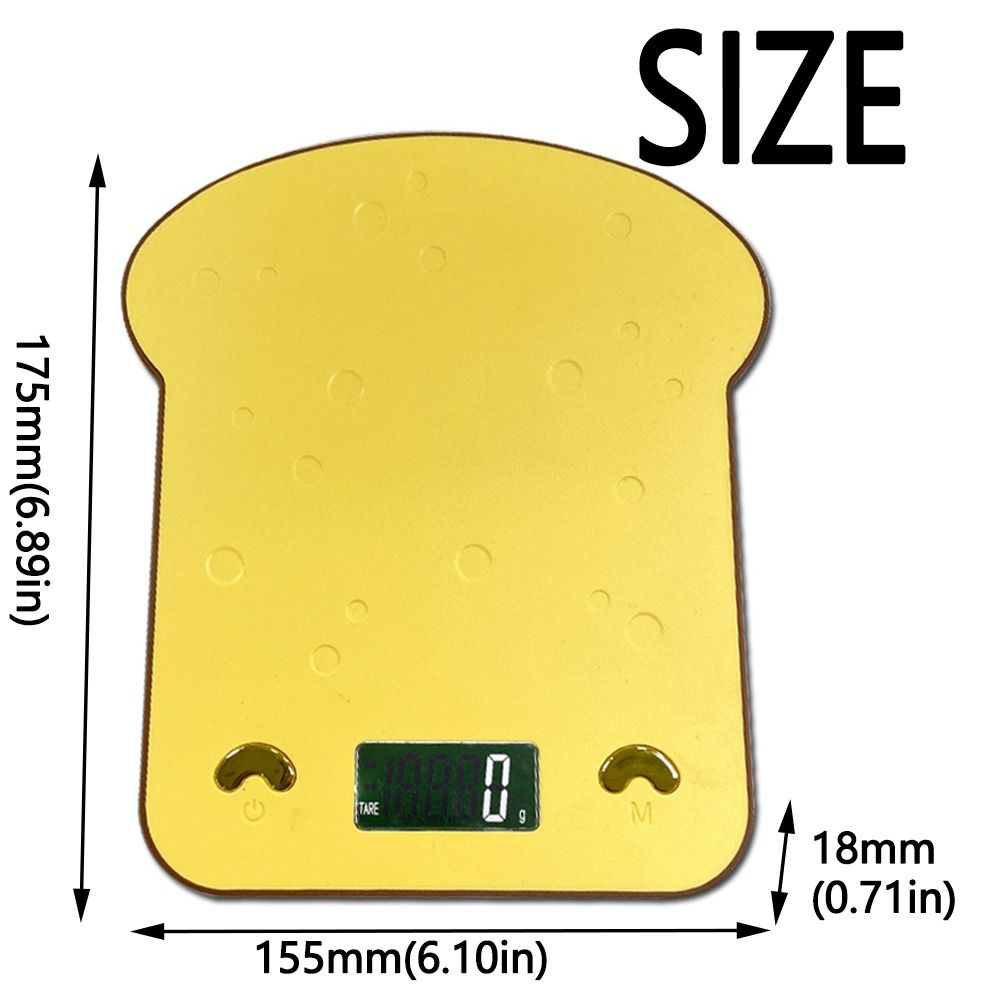 Toast Shaped Toast Digital Scale LCD Display Digital Coffee Scale Food Scale  for Precise Baking