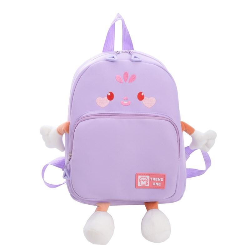 

Cartoon Cat Kids Backpack For Preschool Children Lightweight Nylon School Bag For Boys And Girls фиолетовый