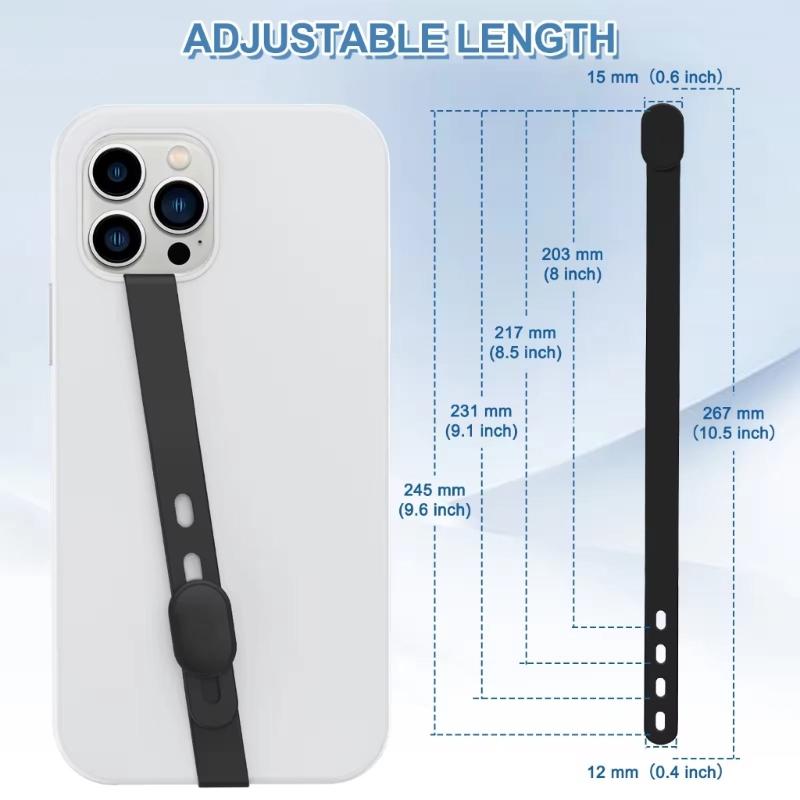 Adjustable Anti Lost Cellphone Case Wristband Portable Silicone Phone Grip Strap Elastic Hand Band Smartphone Accessory