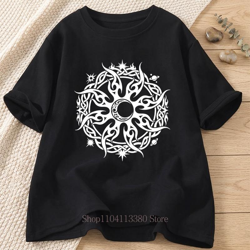 Summer Casual Fashion Totem Graphic Print Tshirts Womens Clothing Vintage Minimalist ONeck Short Sleeve Tops Tshirts