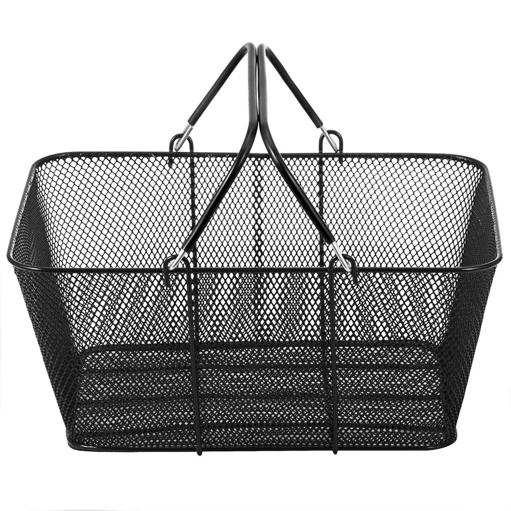 Mesh Shopping Baskets with Handles Metal Shopping Basket 12PCS Portable