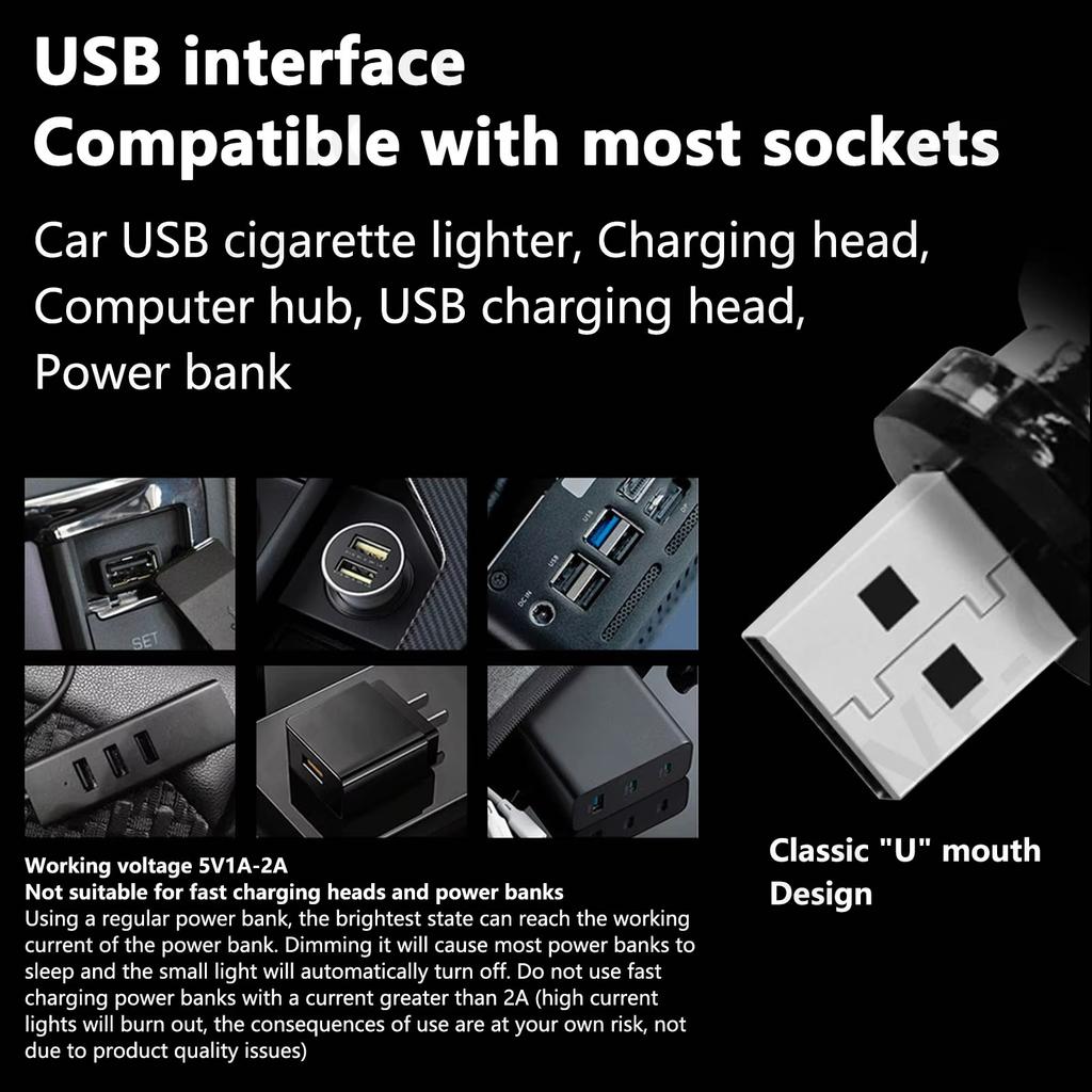 New USB Led Flash Candles Light Bulb Car Interior Decoration Light Car Ambient Lamp Night Frosted Light for Home Car Decoration