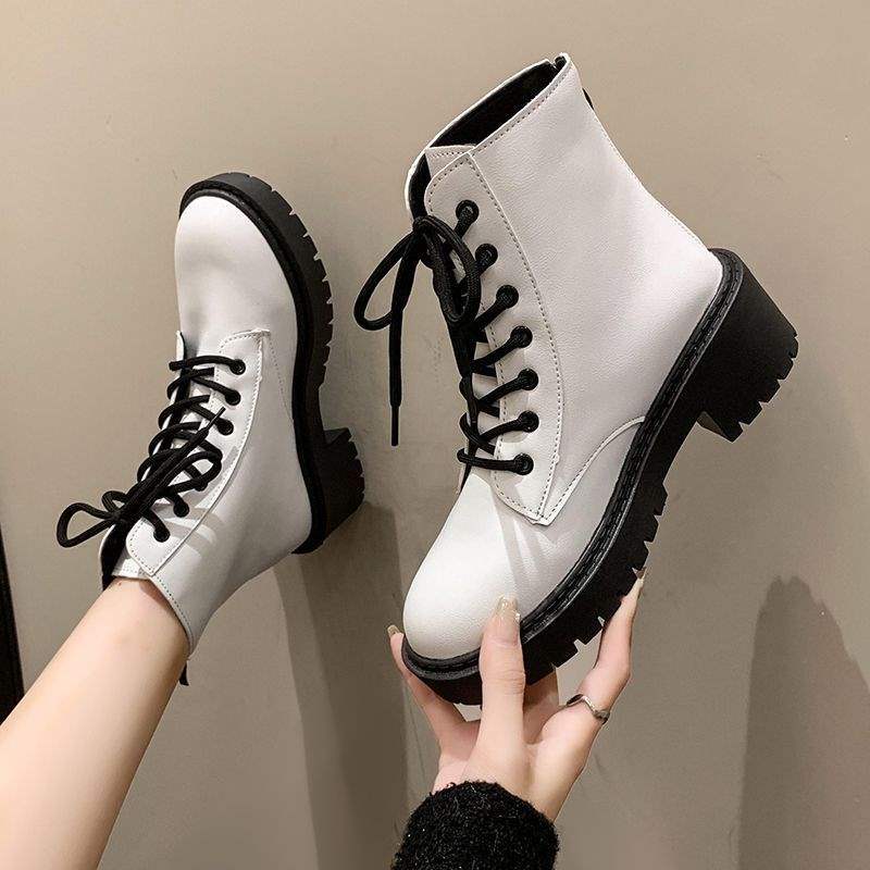 Skinny Martin boots women's 2025 autumn and winter new thick-soled heightening tide casual versatile British style handsome short boots