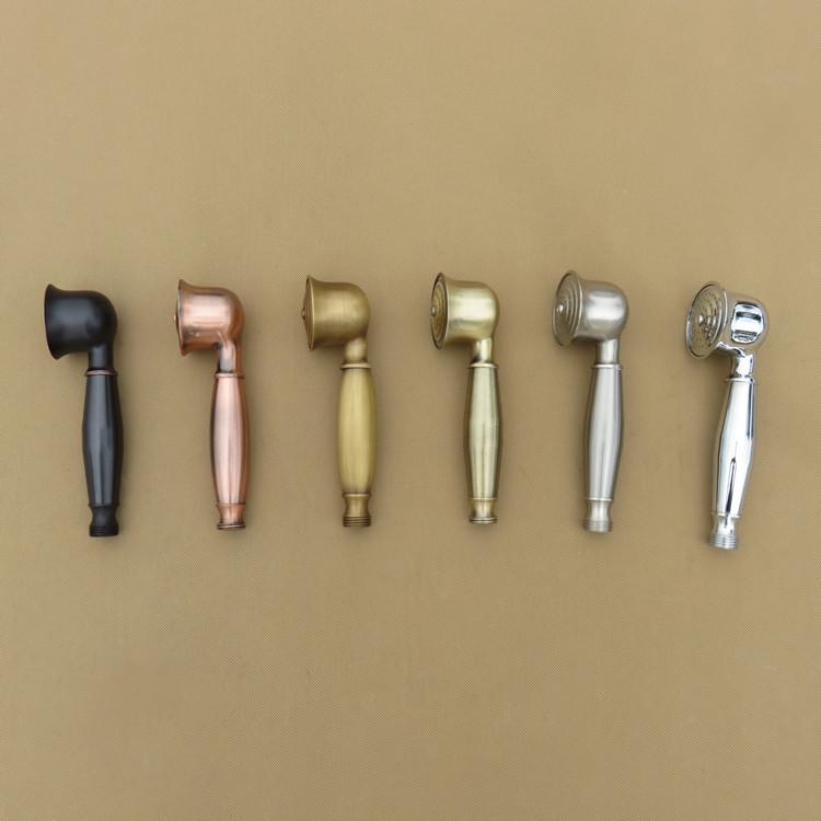 Traditional Retro Vintage Style Handheld Shower Head Water Saving Brass Color Metal Telephone Design