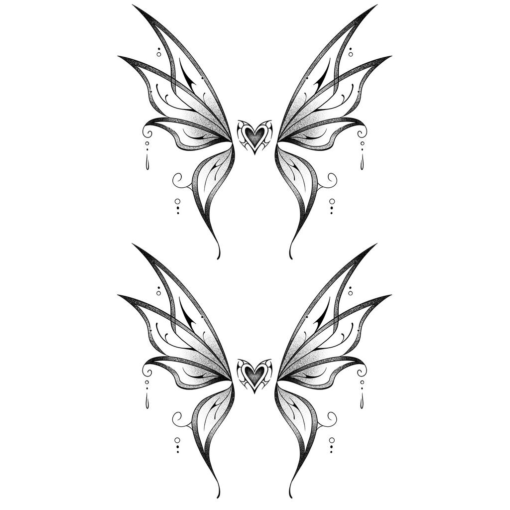 Simple Personality Spice Girl Three-Dimensional Butterfly Flower Wicker Collarbone Arm Tattoo Sticker