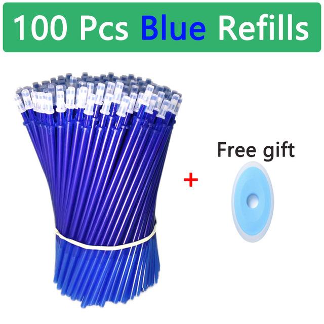 100 Pcs/set Erasable Gel Pen Refill Blue Black and Red Easy-to-erase Pen Refill Water Pen Quick-drying Erasable Pen Refill