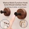 No Drilling Suction Cup Hook Solid Wood Self-Adhesive Wood Hook Reusable Walnut Finish Bathroom Hook Kitchen Organization