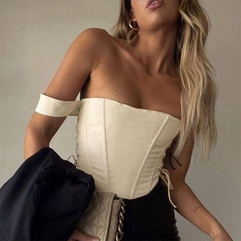 Solid Color Sexy Slim Strap Top Pure Color Sexy Silm Tied Top