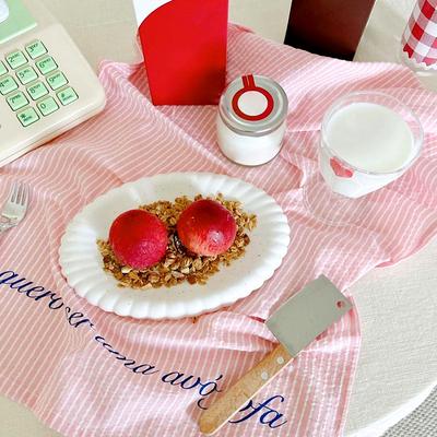 1 Stück Untersetzer Ins Hänge Stoff Süße Gestreifte Platzmatte Koreanischer Stil Gourmet Fotografie Hintergrundstoff Desktop Dekoration