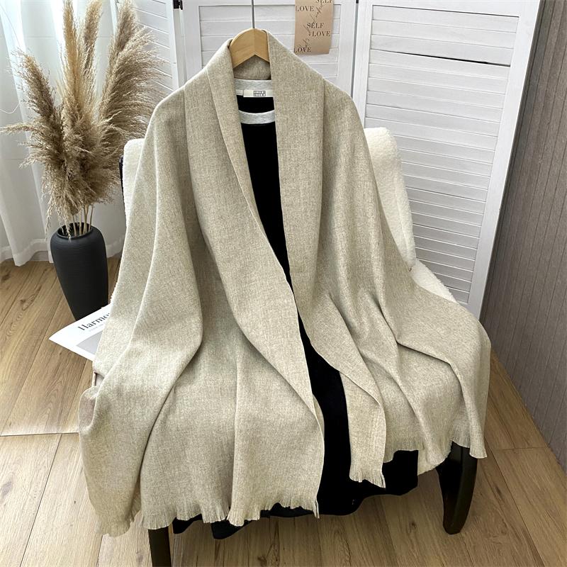 Winter Scarf For Women Cashmere Warm Solid Pashmina Blanket Wraps Female Thick Soft Bufanda Tassel Shawl Wrap Poncho Echarpe