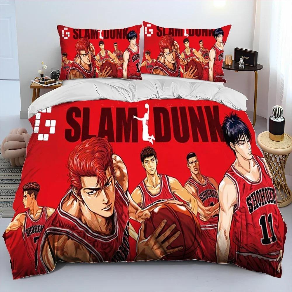 Slam Dunk Japan Anime Cartoon Comforter Bedding SetDuvet Cover Bed Set Quilt Cover PillowcaseKing Queen Size Bedding Set Kids