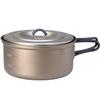 EVERNEW ECAL741 Ti Pot 600 Titanium Pot Cooker 600ml Flat Pot with Person Made In Japan 98g N.S. Coating, Solo/Single Use, Non-Stick Pot,