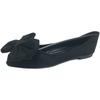 Women Black Flats with Big Bow Chinese Red Flat Heels Wedding Shoes Pointed Toe Size 33 45 Flock Leather All Match Sweet Loafers