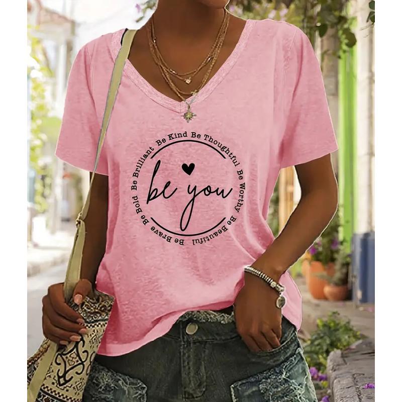 

Модные блузки с монограммой, футболки с коротким рукавом и V-образным вырезом, повседневные 8XL розовый